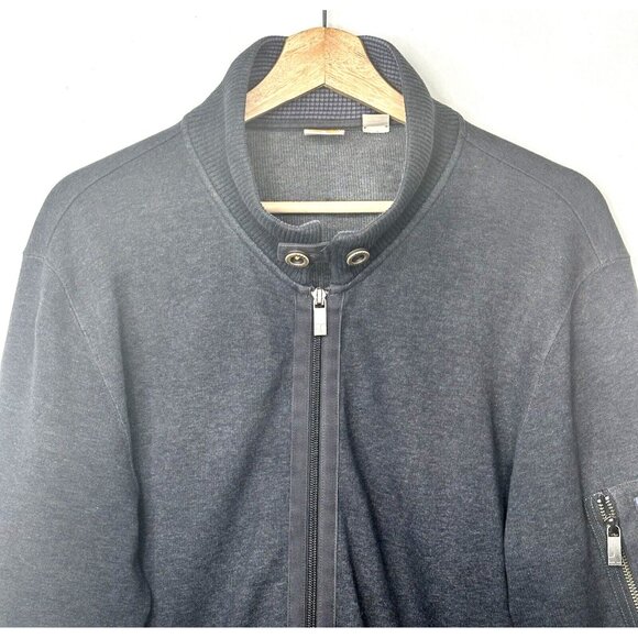 Hugo Boss Orange Mens Full Zip Sweatshirt Jacket Cargo Work Wear Grey Size Large - Picture 3 of 16